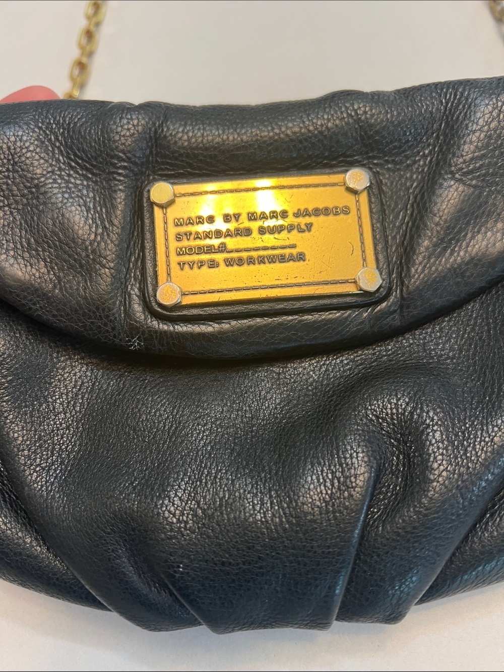 MARC JACOBS CLASSIC Q KARLIE BLACK PEBBLED LEATHER CHAIN CROSSBODY BAG - Picture 3 of 16